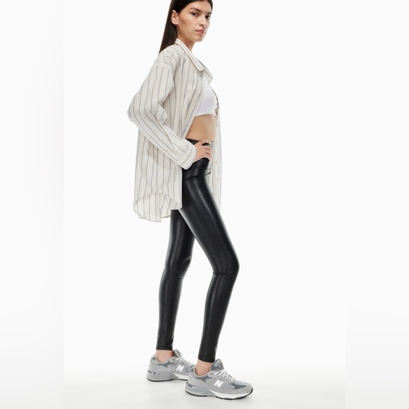 Aritzia Wilfred Free Daria Black Faux Leather Pants - Size M - Picture 8 of 13